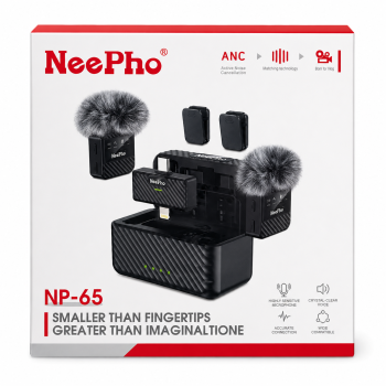 NeePho NP-65 Wireless Lavalier Microphone with Charging Case